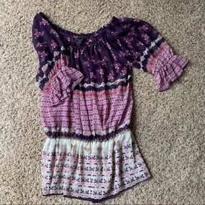 XXI Flower Print Off Shoulder Top Size L